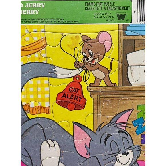 Vintage 1981 Whitman Hanna Barbera Tom and Jerry Frame Tray Puzzle- Retro Jigsaw - Picture 3 of 6